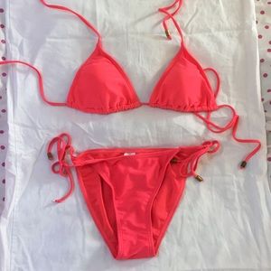 Bright coral bikini